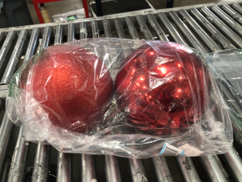 Photo 2 of 14" Red Christmas Ball, Pack of 2, Miscellaneous Styles