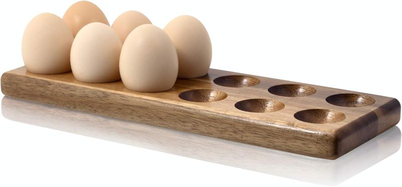 Photo 1 of 2 pk- Rustic chicken egg holder and tray as fresh egg holder countertop or Egg Holder Camping or Chicken Coop - Use as Egg Holder or Platter and egg plate for deviled eggs (12 egg holder for refrigerator)
