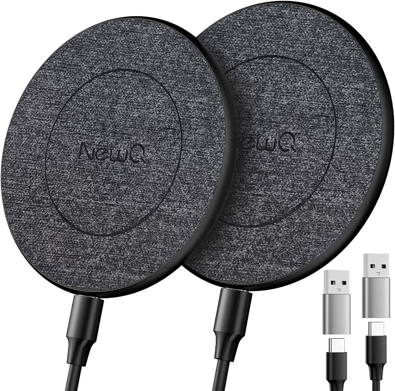 Photo 1 of NewQ Wireless Charger,15W Max Wireless Charging Pad Compatible with iPhone 14/13/13 Pro/13 Mini/13 Pro Max/SE 2022/12/SE 2020/11/X/8,Samsung Galaxy S22/S21/S20/S10,AirPods Pro(Black 2 Packs) Black 2packs