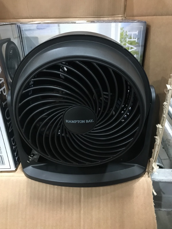 Photo 2 of 8 in. 3 Speed Personal Desk Fan in Black
