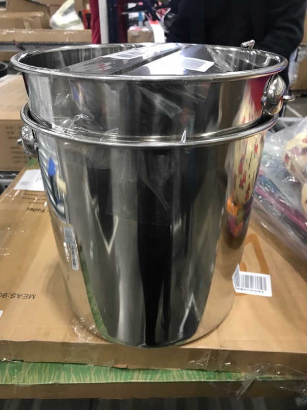 Photo 2 of **stock picture is a very close example** Stainless Steel Stockpot, Multi-Pot with Strainer 3 Piece, 12 Quart Induction Oven Broiler Safe 500F Strainer, Pasta Strainer with Handle, Pots and Pans Silver