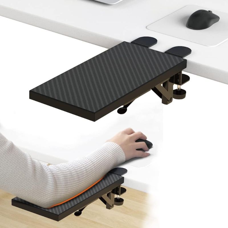 Photo 1 of HONJIE Computer Arm Rest for Desk, Suitable for Office desks, Sturdy Mouse arm Support, Computer Desk Extender, Suitable for Home and Office Black