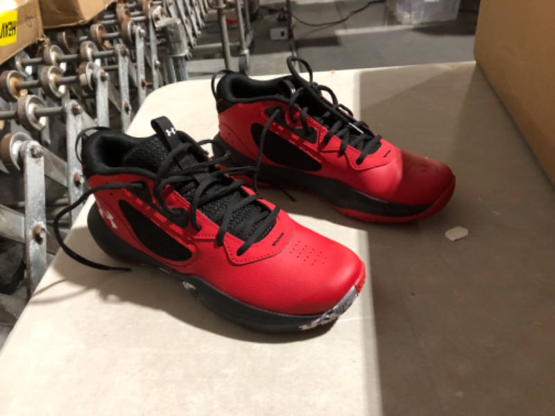 Photo 2 of ***USED - DIRTY***
Under Armour Unisex-Adult Lockdown Basketball Shoe, Red/Black/White, Women's Size 10.5, Men's Size 9
