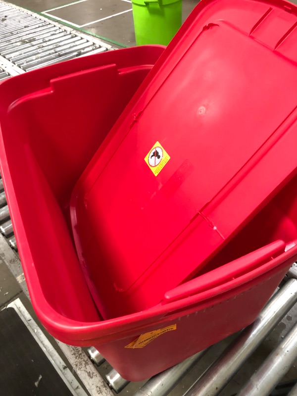 Photo 4 of 30 Gal. Durable Stacking Seasonal Storage Bin, Red (2-Pack)