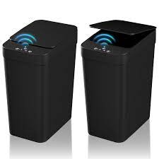 Photo 1 of 2 Pack 2.2 Gallon Automatic Touchless Garbage Can, Small Motion Sensor Smart Trash Can, Slim Waterproof Trash Bin for Bedroom, Bathroom, Office, Living Room, Black