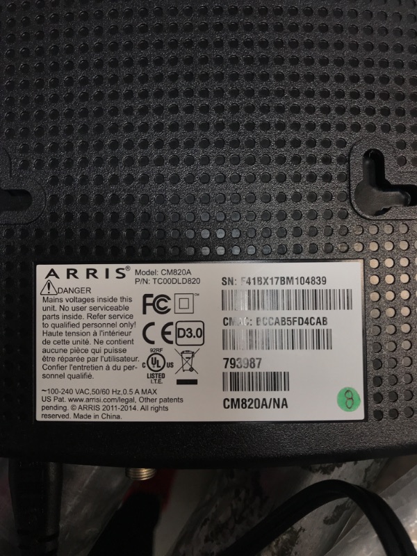 Photo 3 of ARRlS Surfboard CM820A Cable Modem Docsis 3.0
