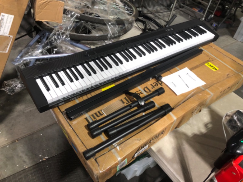 Photo 5 of ***USED - NO CARRYING CASE, MUSIC STAND, AND POWER CORD - UNABLE TO TEST***
Starfavor Piano Keyboard 88 Keys, Full-size 88 Key Keyboard Piano Semi Weighted Keyboard SP-88S(Black)