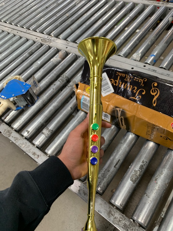 Photo 1 of Balacoo Trumpet Musical Wind Instruments Model Trumpet Horn Toy Performance Prop Early Educational Toy for Birthday Christmas Party Gift Golden
