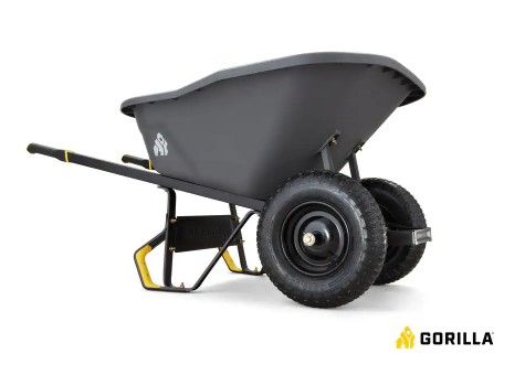 Photo 1 of 8 cu. ft. Dual-Wheel Wheelbarrow, Pro-Grade Poly Bucket