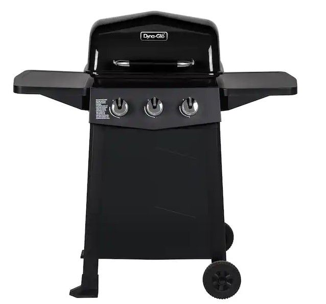 Photo 1 of 3-Burner Open Cart Propane Gas Grill in Black
