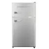 Photo 1 of 3.2 cu. ft. Retro 2-Door Mini Refrigerator in Platinum Design with Top Freezer
