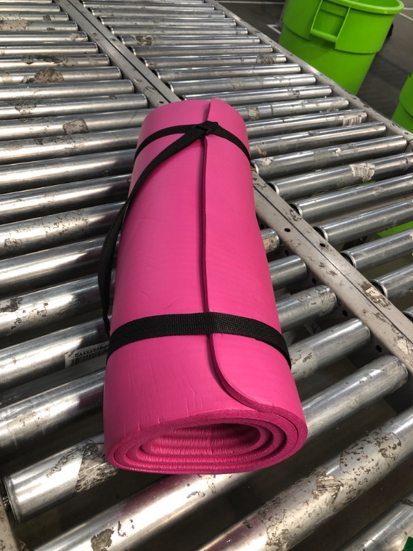 Photo 2 of 0.4 Inch Thick Yoga Mats-72 x 24"Extra Thick Non Slip Exercise Yoga Mat for Home Workout Indoor Outdoor Use,Strap Backpack Included Pink