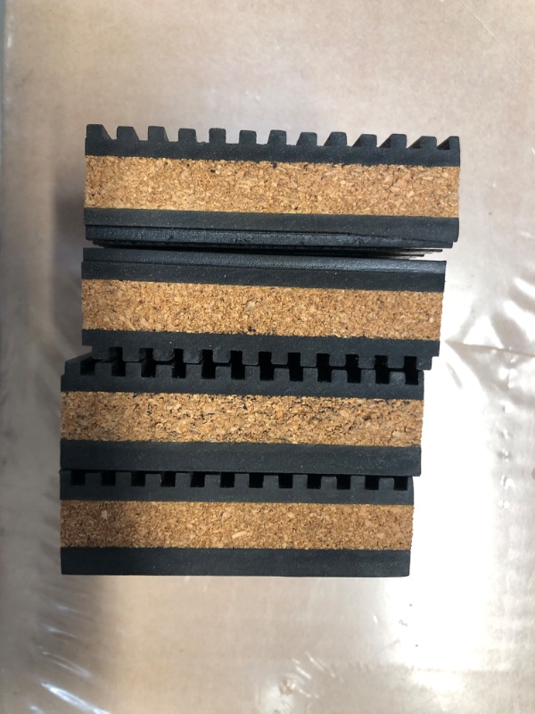 Photo 1 of 8pcs Rubber Anti Vibration Pads 3" x 3" x 7/8" Isolation Vibration Absorbing Pad Damping Mat Anti-Skid Noise with Cork Center for Air Compressor Conditioner Treadmill Washer
