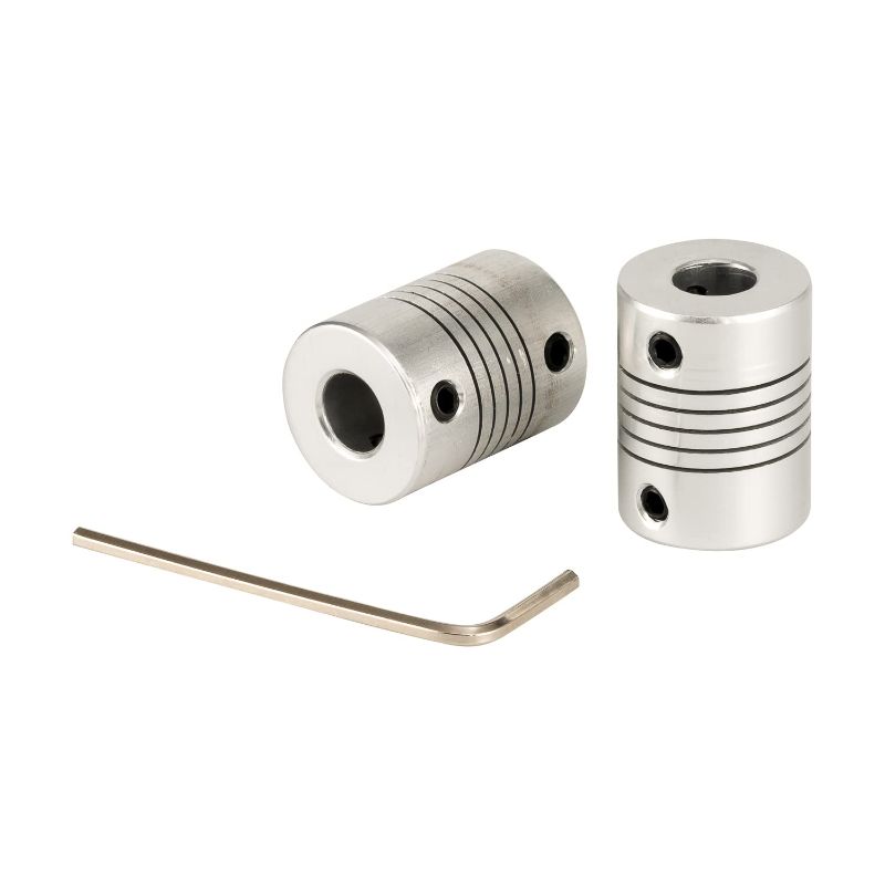 Photo 1 of 2pcs Flexible Couplings 8mm to 8mm for NEMA 17 Stepper Motor Shaft and T8 Lead Screw for 3D Printer or CNC Router Machine