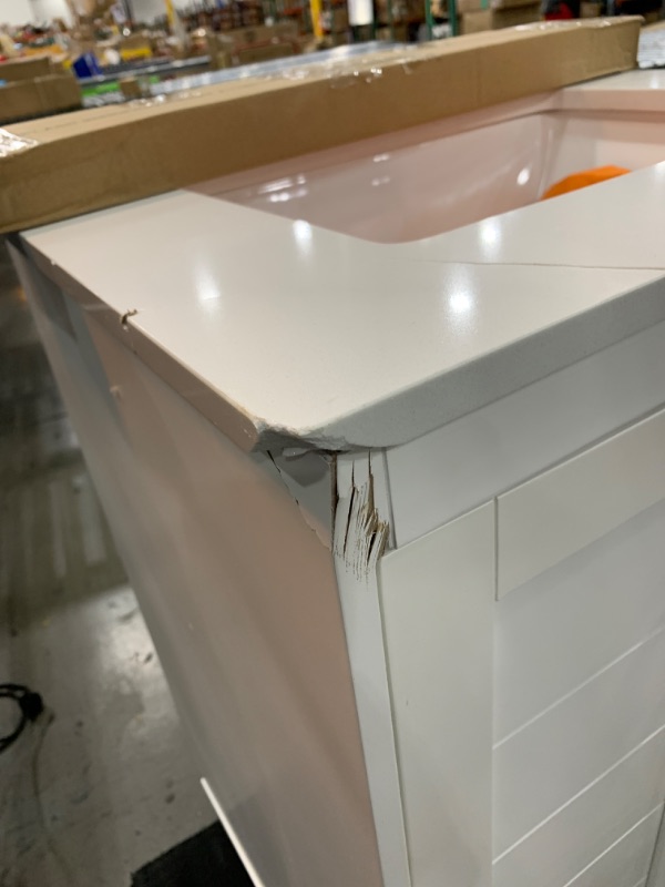 Photo 7 of **SEE NOTES** allen + roth Rigsby 24-in White Undermount Single Sink Bathroom Vanity with White Engineered Marble Top
