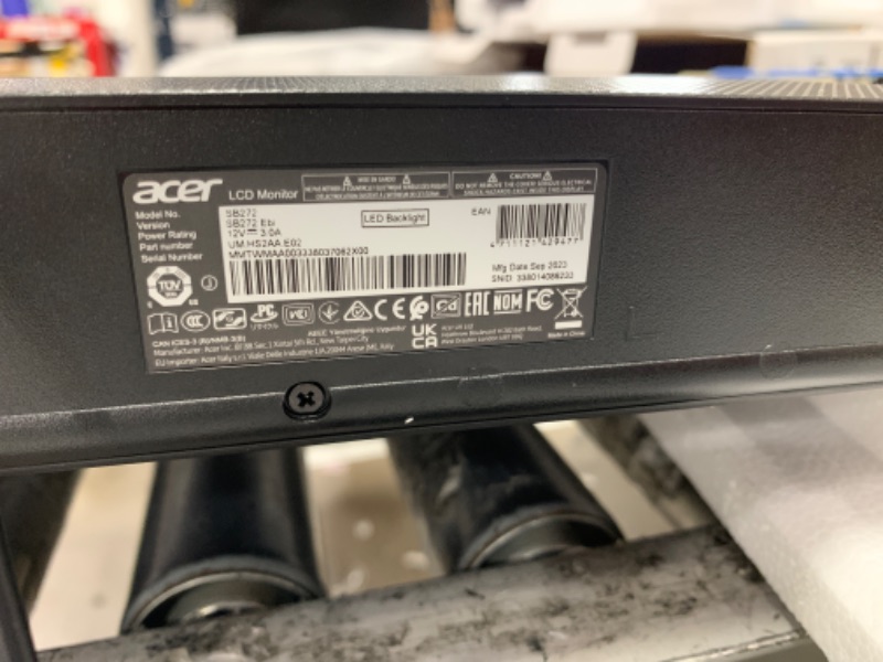 Photo 1 of Acer SB272 EBI 27" Full HD (1920 x 1080) IPS Gaming Office Monitor | Ultra-Thin Stylish Design | 100Hz | 1ms (VRB) | HDMI & VGA Ports Full HD USB Streaming 2MP Webcam
