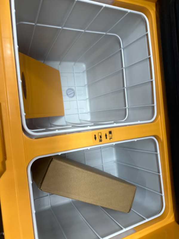 Photo 3 of BougeRV 12 Volt Car Refrigerator Dual Zone, Portable Freezer Fridge APP Control, 48 Quart (45L) Compressor Freezer Fridge 12V/24V DC 110~240V AC With Wheels(Yellow and Black) CR45(48QT)