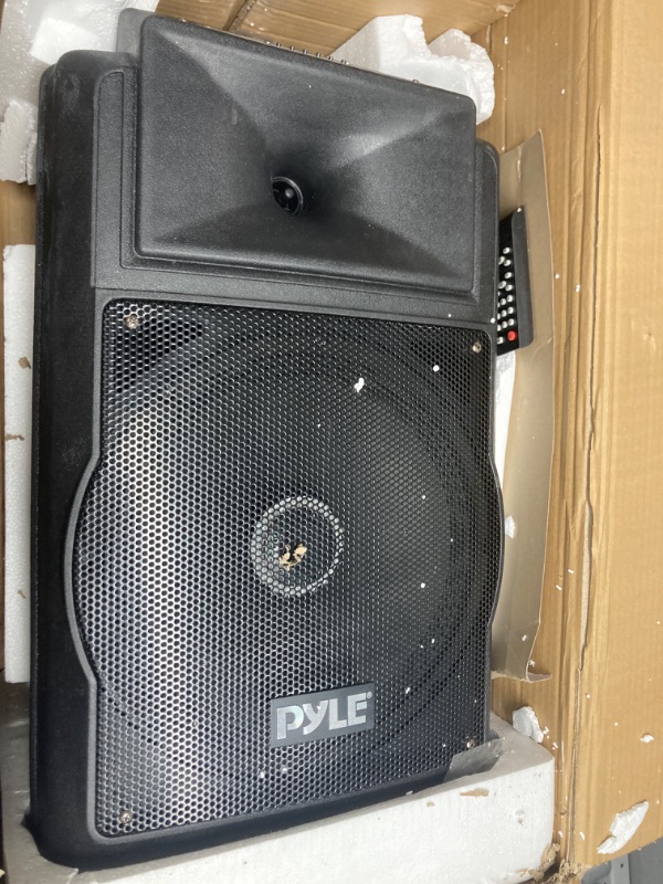 Photo 2 of ***SEE NOTES*** Wireless Portable PA Speaker System - 700 W Battery Powered Rechargeable Sound Speaker and Microphone Set with Bluetooth MP3 USB Micro SD FM Radio AUX 1/4" DJ lights - For PA / Party - Pyle PSUFM1280B Basic Karaoke Speaker System