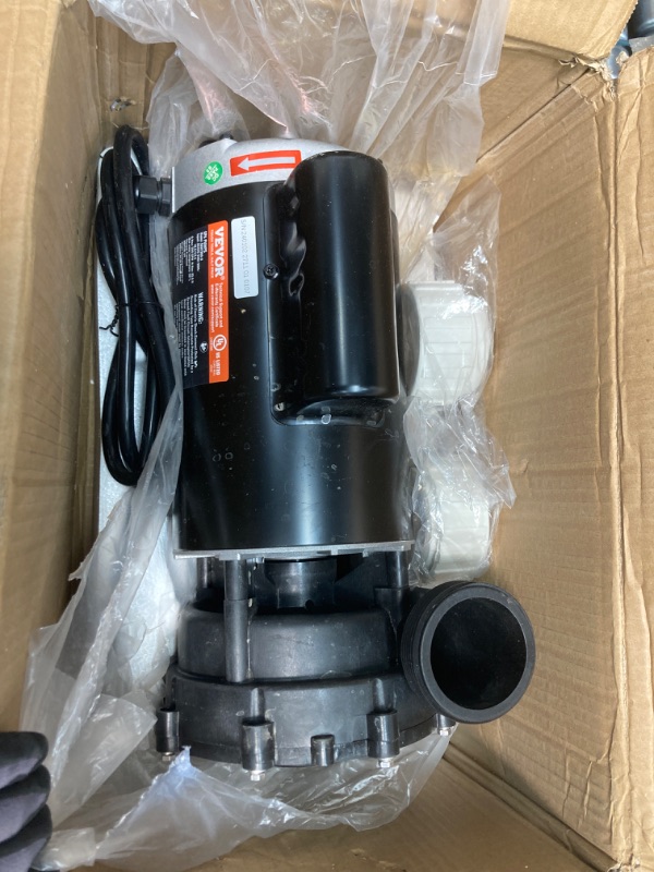 Photo 2 of VEVOR 2 Speed SPA Pump, 56-Frame, AC 220V Hot Tub SPA Pump, 3 HP / 200 GPM / 65.61 ft High Speed or 0.4 HP / 100 GPM / 16.07 ft Low Speed, 2'' Port 90° Rotational Interface for Hot Tub, UL Listed