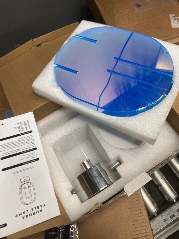 Photo 1 of Creative 3D Accent Aurora Table Lamp RGB Visualization Light, 360 Rotating Multicolor Night Light 3000mah Rechargeable Battery Operated Dimmable LED Light for Home Décor, Party & Gift Rotating - Multicolor