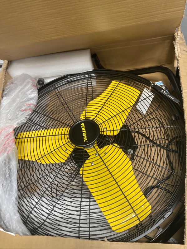 Photo 2 of VENTISOL 24 Inch 2-in-1 High Velocity Floor or Wall Mounted Fan 6,937 CFM Orbital Metal Fan with 720° Tilting,3-Speed for Commercial,Residential,Industrial,Factory.Garage,Greenhouse,Basement 24in. Floor+Wall Fan