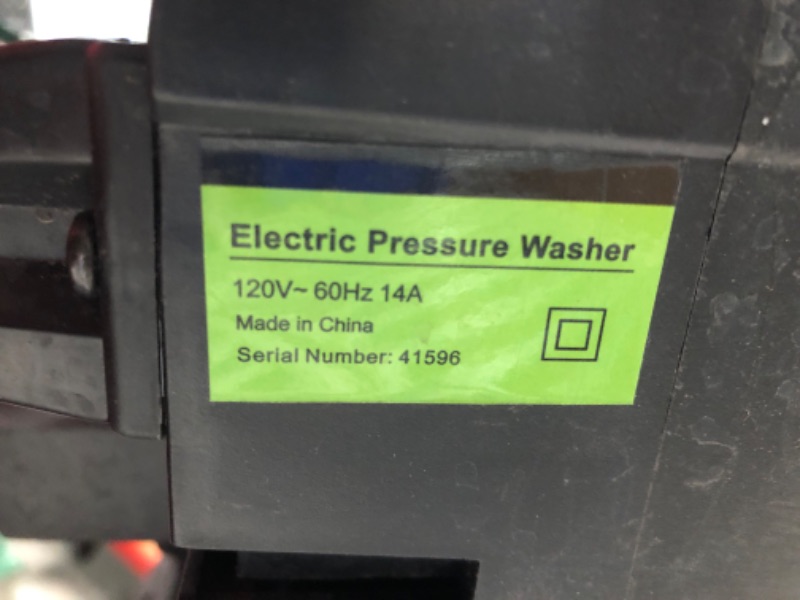 Photo 3 of ***USED - MISSING NUMEROUS PARTS - UNABLE TO VERIFY FUNCITONALITY***
PowRyte Electric Pressure Washer with Hose Reel, Foam Cannon, 4 Different Pressure Tips, Power Washer, 4000 PSI 2.6 GPM P2BG4000R