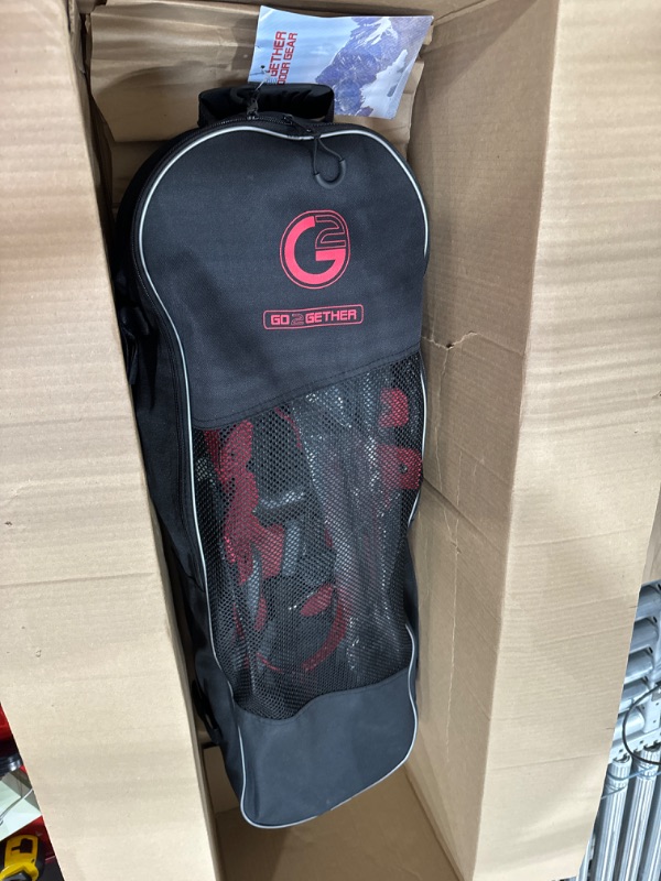 Photo 2 of G2 21/25/30 Inches Light Weight Snowshoes with Toe Box, EVA Padded Ratchet Binding, Heel Lift, Flexible Pivot Bar, Durable Back Strap, Set with Trekking Poles, Carrying Bag, Snow Baskets, Orange/Blue/Red Available Red 30"(Up to 250lbs)