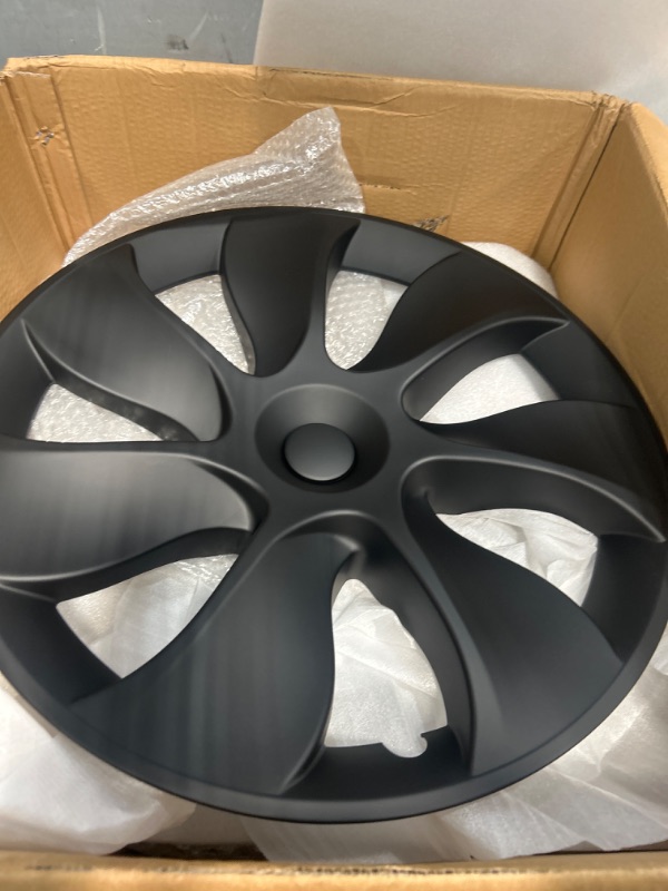 Photo 2 of **MISSING 1 HUBCAP****3PC 19" Matte Black Wheel Cover Hubcap Hub Cap Replacement for 2020-2023 Tesla Model Y ABS Plastic