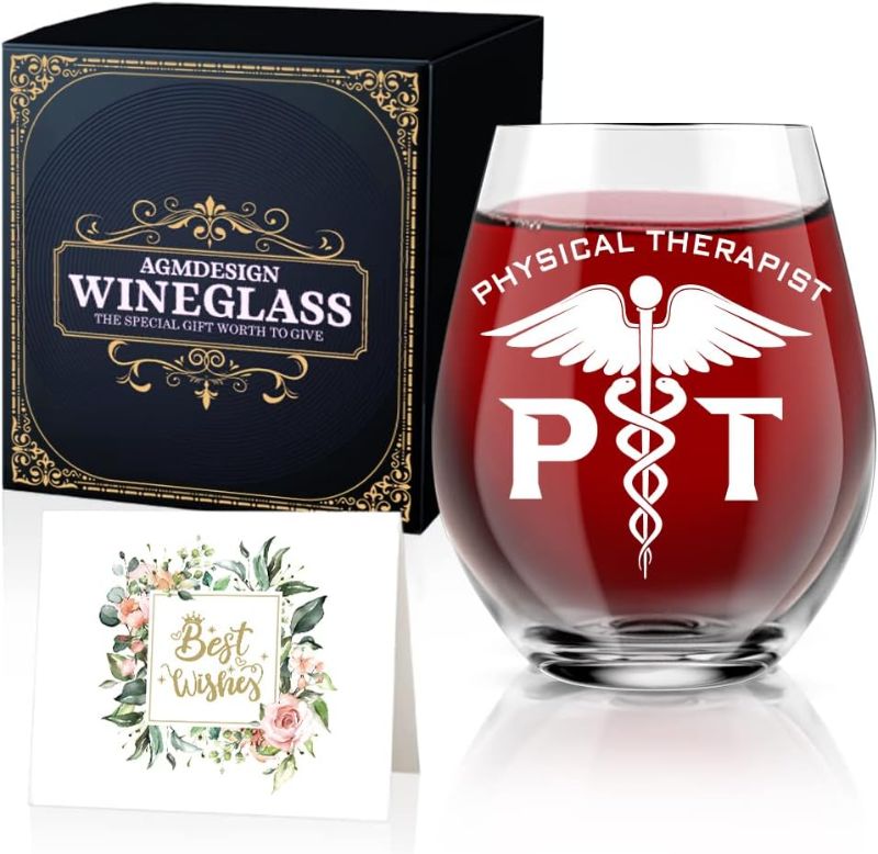 Photo 1 of AGMDESIGN Funny Two Sided Good Day Bad Day Don't Even Ask PT Physical Therapist Wine Glass, Gift for Doctor, Medicine, Assistant, Physician, Nurse, Students, Graduation Gifts for Men Women