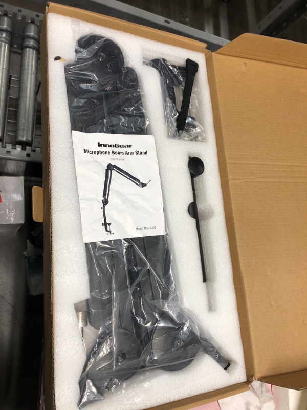 Photo 1 of InnoGear Mic Boom Arm Microphone Stand Cable Management for Blue Yeti HyperX QuadCast S SoloCast AT2020 Shure SM7B MV7 Fifine K669B AM8 and Other Microphone