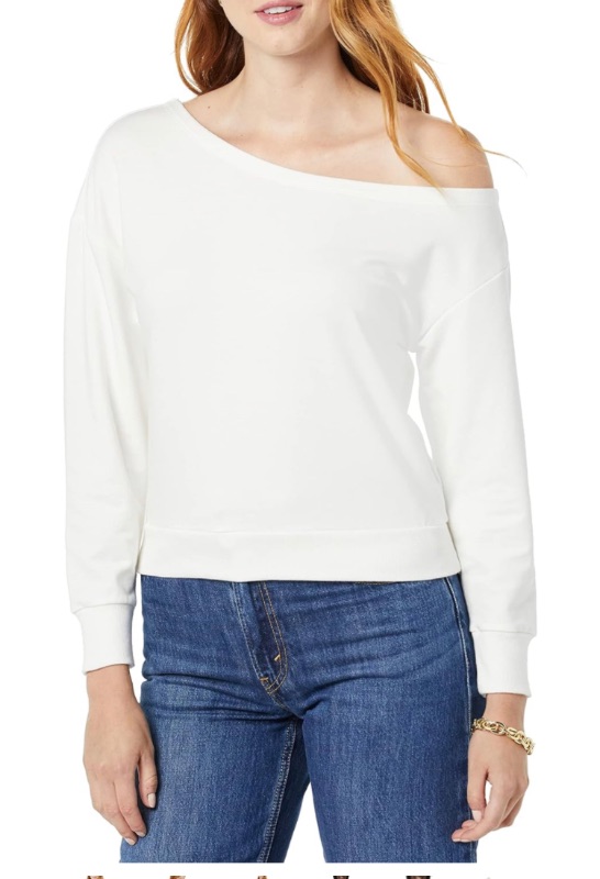 Photo 1 of Amazon Essentials Women's Terry Cotton & Modal Cut Out Shoulder Sweatshirt (Previously Daily Ritual) L