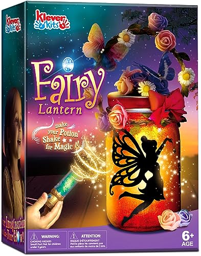 Photo 1 of DIY Fairy Lantern Craft Kit - Original Birthday Gifts for Kids with Remote Control Fairy Potion Necklace, 2-in-1 Jar Night Light, Creative Art Activit
