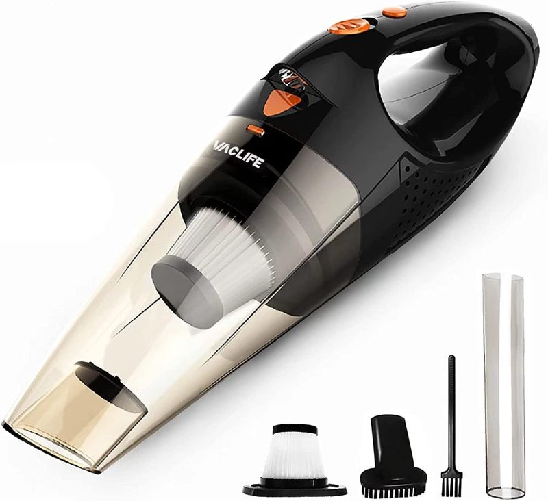 Photo 1 of VacLife Handheld Vacuum, Car Hand Vacuum Cleaner Cordless, Mini Portable Rechargeable Vacuum Cleaner with 2 Filters, Orange (VL106)
