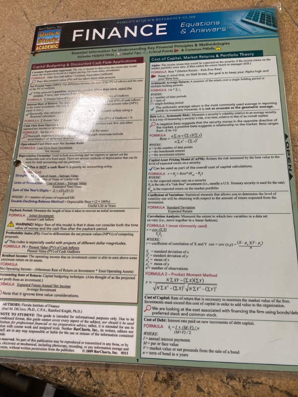 Photo 2 of BarCharts- Inc. 9781423208594 Finance Equations &amp; Answers- Pack of 3