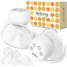 Photo 1 of BIOBOO Hug Spa-Level Breast Pump Hands Free, Including Replacement Accessories, Hands Free Breast Pump, Double-Sealed Flower Flange - 24mm, 2 Pack
