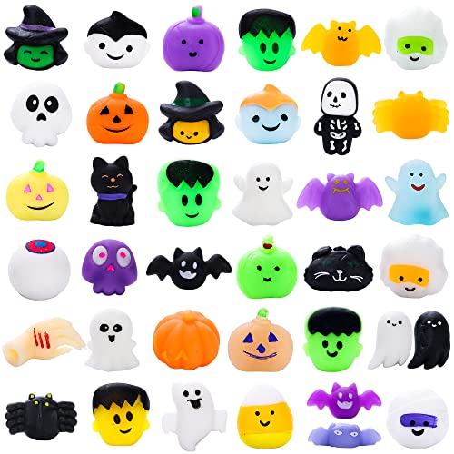 Photo 1 of 38Pcs Halloween Mochi Squishy Toys, Halloween Themed Squishies Bulk Treat Bags Gifts, Goodie Bag Fillers, Stress Relief Toys, Halloween Party Favors f
