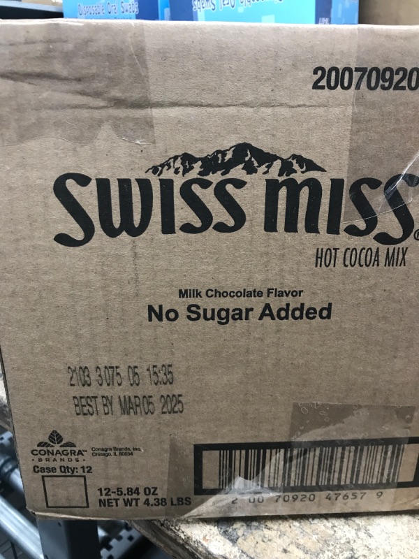 Photo 2 of 
Swiss Miss Milk Chocolate Flavor No Sugar Added Hot Cocoa Mix, 0.73 oz. 8-Count (Pack of 12)