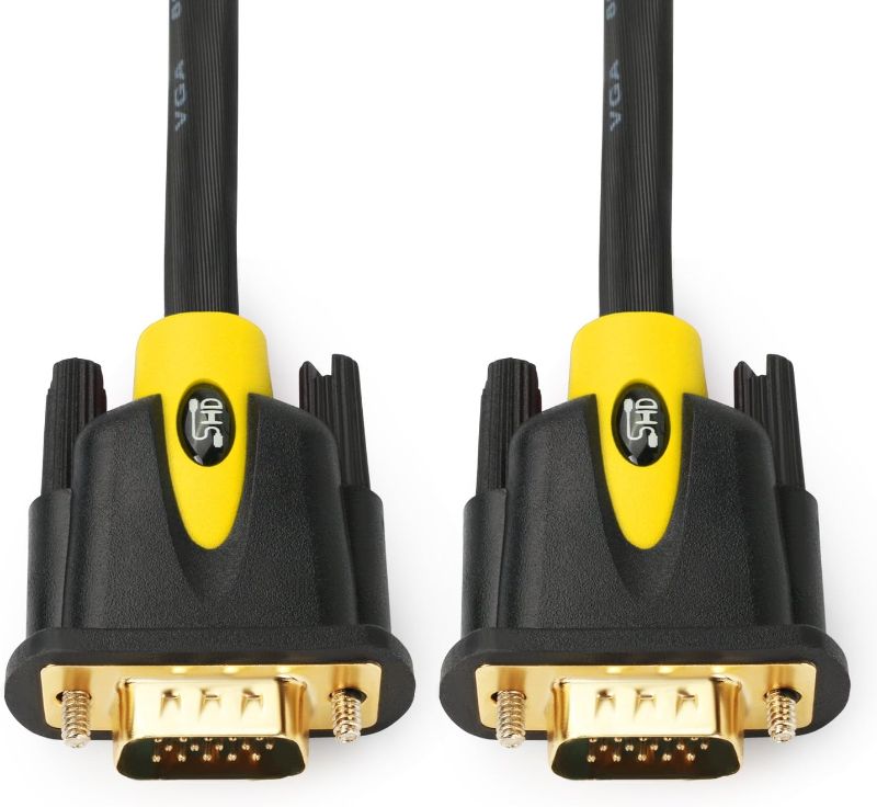 Photo 1 of SHD VGA Cable 3Feet, VGA to VGA Monitor Cable HD15 SVGA for PC Laptop TV Projector Black and Yellow Color