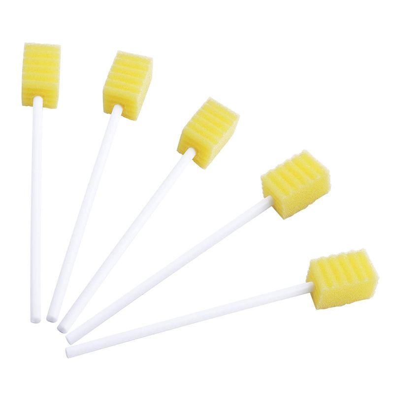 Photo 1 of 50 Pack Disposable Oral Swabs, Sterile Dental Sponge Swabsticks Unflavored for Mouth & Gum Cleaning - Yellow