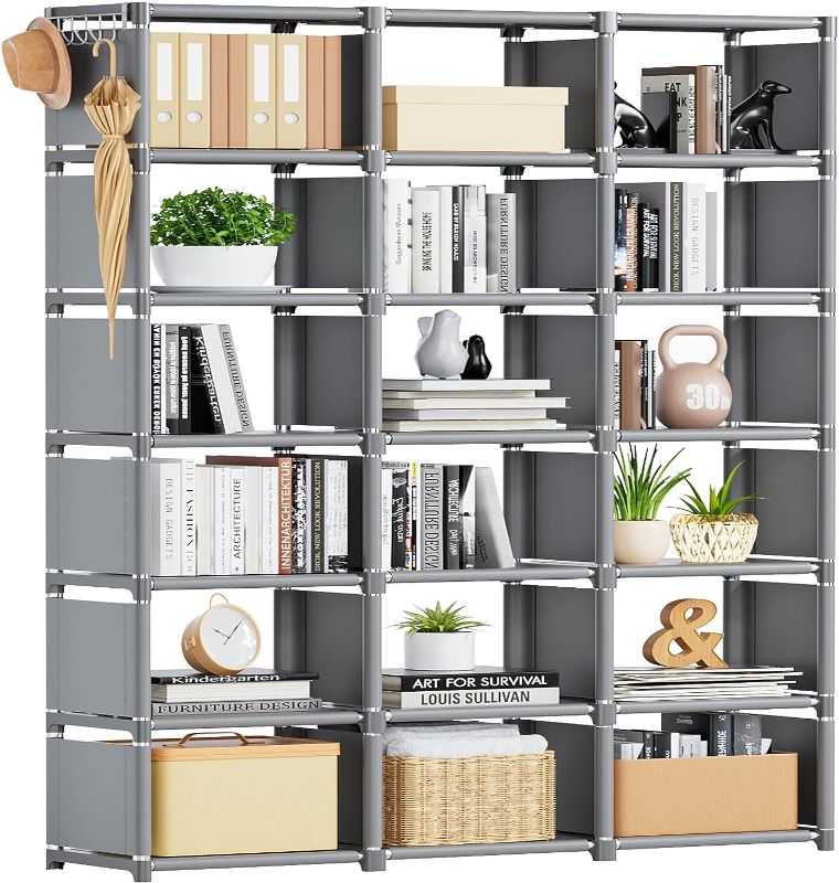 Photo 1 of 
Mavivegue Bookshelf,18 Cube Storage Organizer,Extra Large Book Shelf Organizer,Tall Bookcase Shelf,Book Cases/Shelves,Grey Cube Shelf,Cubbies Closet Shelves