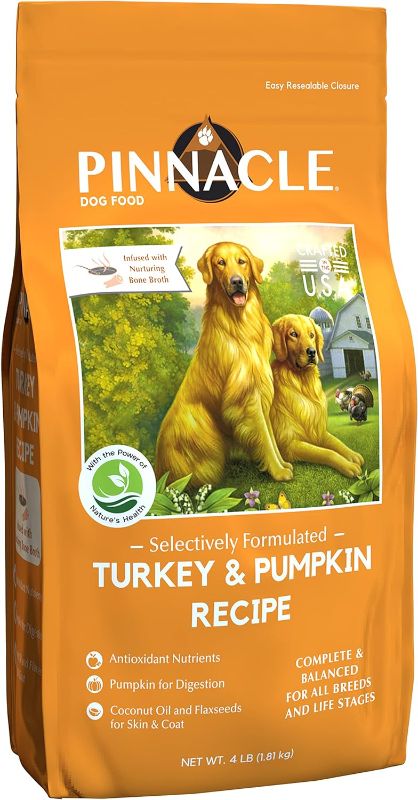 Photo 1 of 
pinnacle pet Turkey & Pumpkin Dry Dog Food 22 lb, Infused with Broth