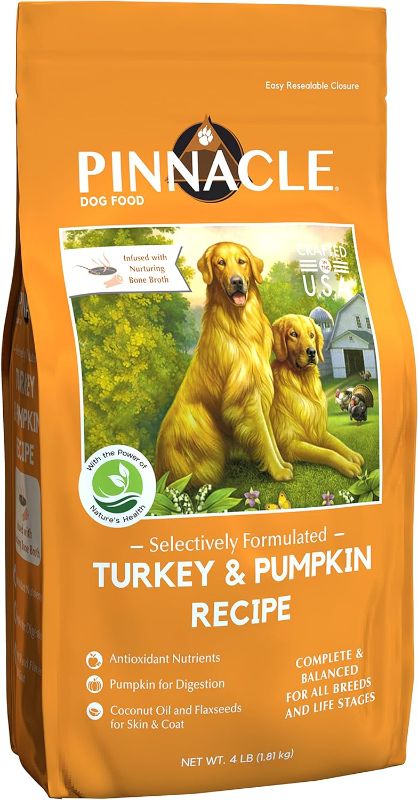 Photo 1 of 
pinnacle pet Turkey & Pumpkin Dry Dog Food 4 lb, Infused with Broth