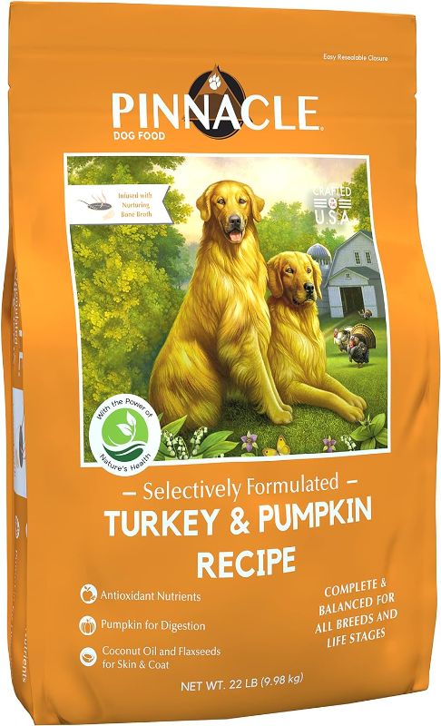 Photo 1 of 
pinnacle pet Turkey & Pumpkin Dry Dog Food 22 lb, Infused with Broth