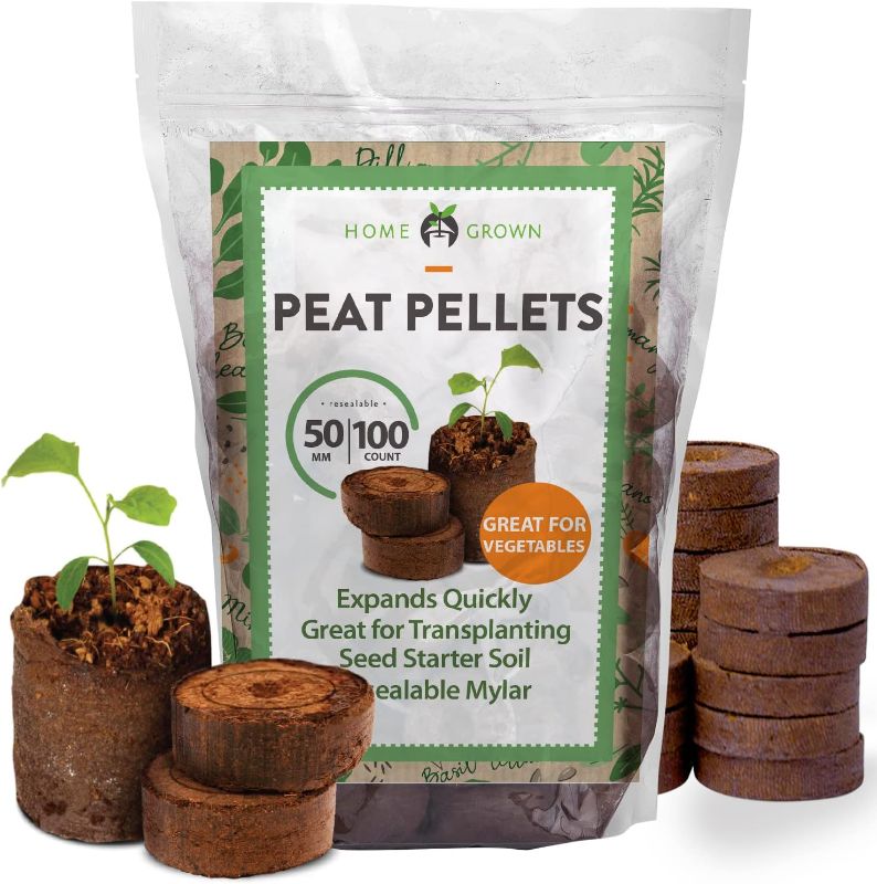 Photo 1 of 
HOME GROWN Seed Starter Peat Pellets for Gardening – Plant Seed Starter Pods for Planting Veggies, Flower Seeds, and Herb Garden Cuttings – Peat Moss Garden...