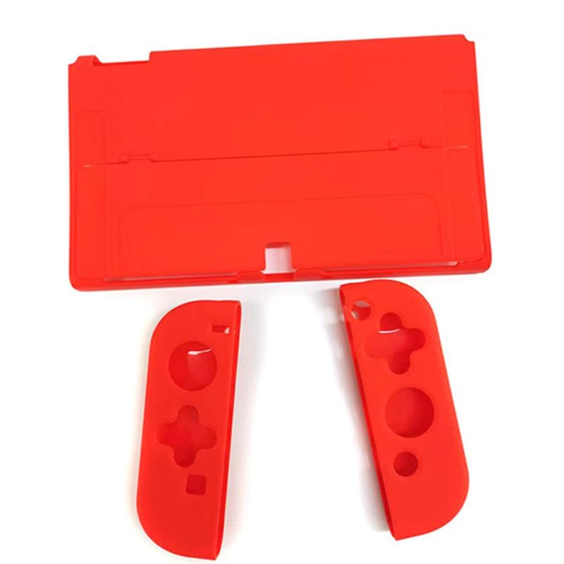 Photo 2 of **RED**LEGFES Dockable Protective Case for Switch OLED 2021, Grip Cover with Tempered Glass Screen Protector Clear