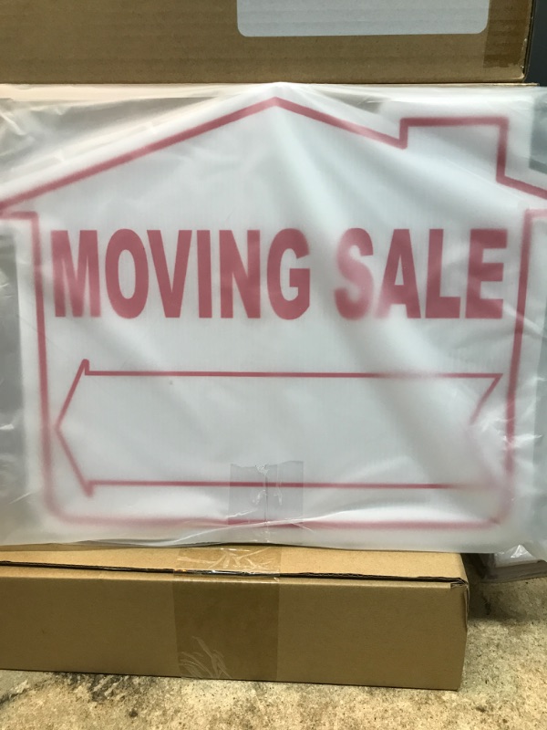 Photo 1 of 3PC Moving Sale Yard Sign with Stake, 17 Inches by 13 Inches - Double Sided Signs - Corrugated Plastic