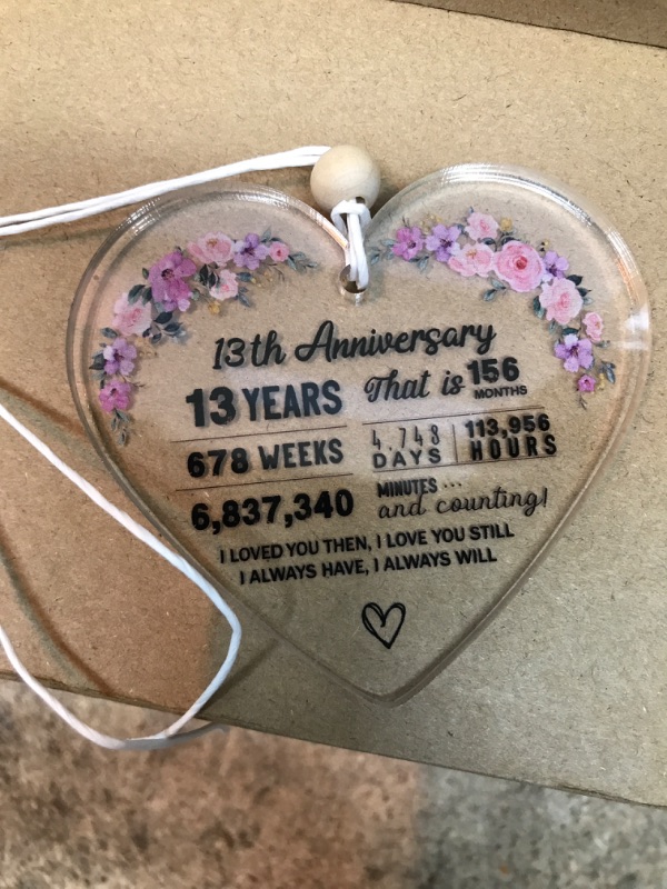 Photo 1 of 13th anniversary  Gifts Acrylic Heart Keepsake Sign Hanging Plaque 
