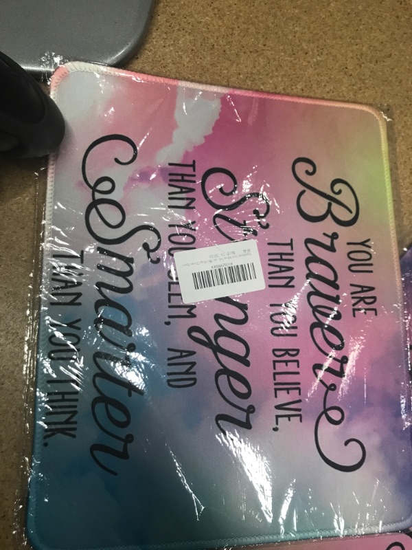 Photo 1 of Inspirational Quote Mouse Pad Non-Slip Rubber Base Decorative Mouse Pad for Dorm Office Home (You are Braver)