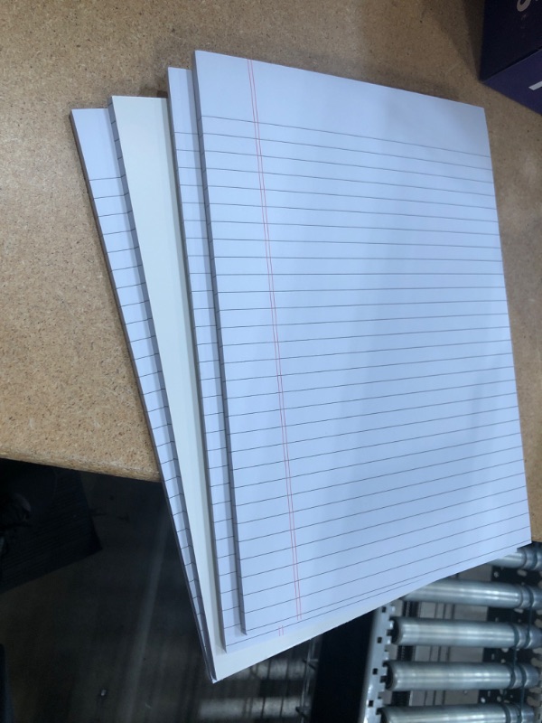 Photo 1 of 8.5 x 11.75 Inch Legal Pads 4 Pack Note Pads 30 Lines Glue Top Notepad with 50 Sheets Double-Sided Printing Writing Pad white 100gsm Thick Paper Legal Pad 9mm Wide Ruled Note Pad with Hardback