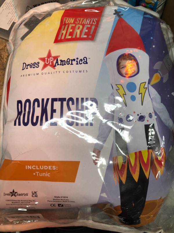 Photo 1 of Dress Up America 1074-T4-S Kids Rocket Ship Costume with Tunic44 Multi Color - Toddler 4 Small